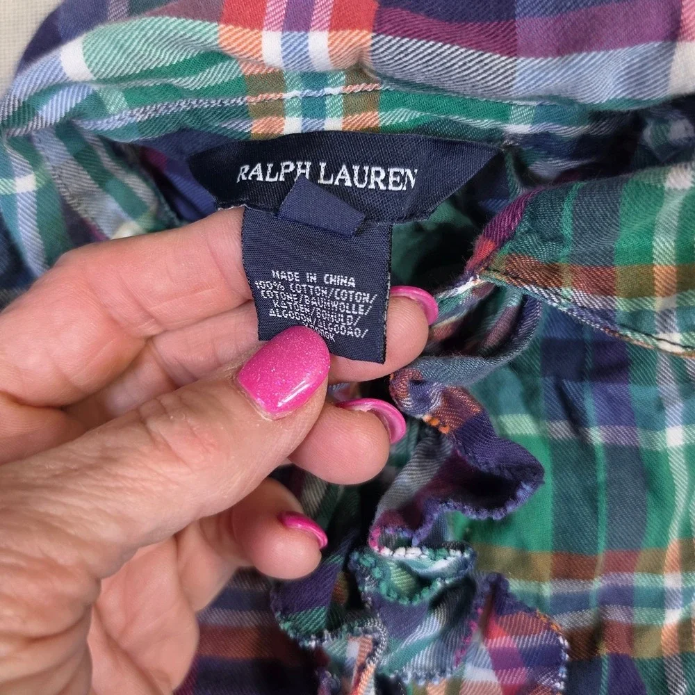 Baby Girl Bundle Ralph Lauren Plaid Dress Old Navy Floral Denim Romper Sunsuit